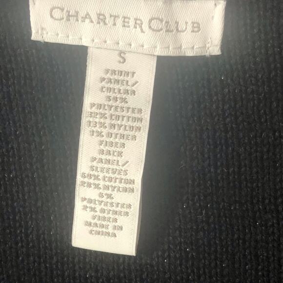 Charter Club Black Sparkle Tunic Sweater V Neck Long Sleeve - Picture 12 of 16